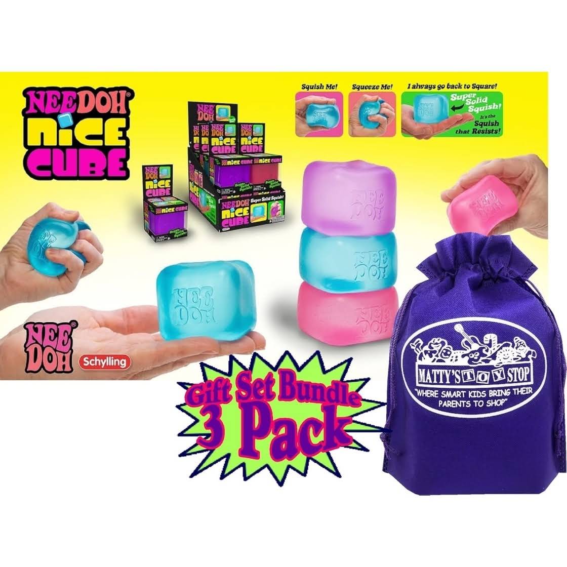 Nice Cube Translucent NeeDoh ¨C 3 Pack (Purple/Pink/Blue)